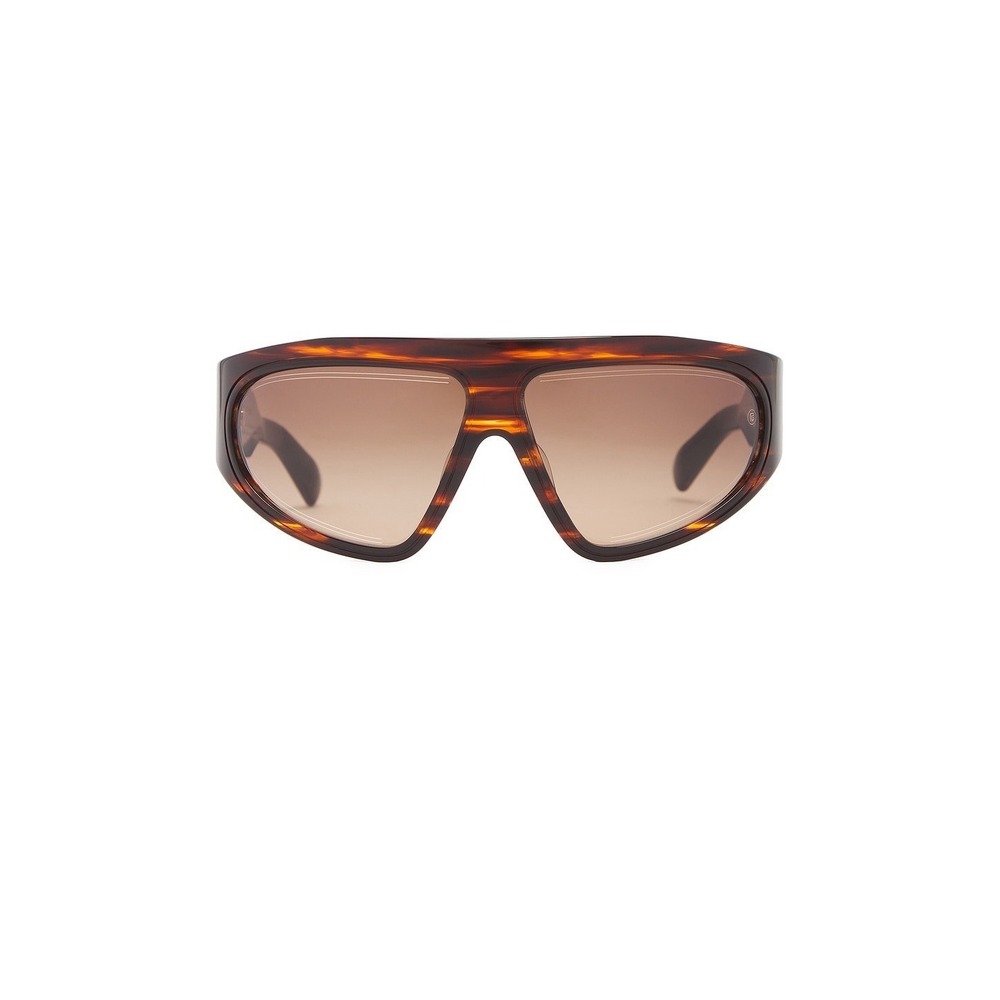 $790 Mens‎ Authentic BALMAIN 62mm Shield Novelty Sunglasses Havana Brown
